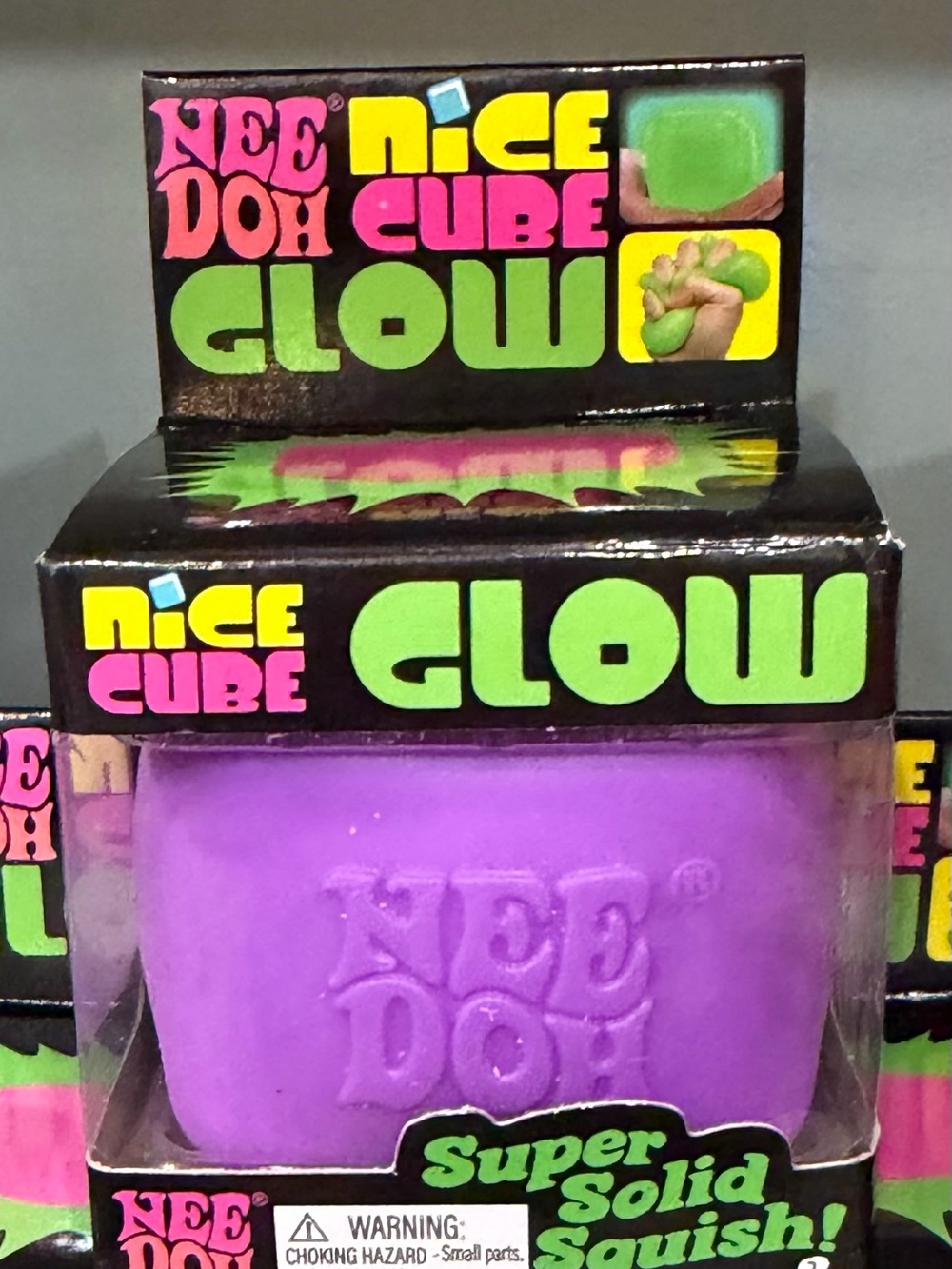 NeeDoh Nice Cube Glow Purple Super Solid Squish